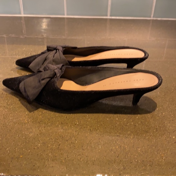 Zara black velvet mules with bow - Picture 2 of 3